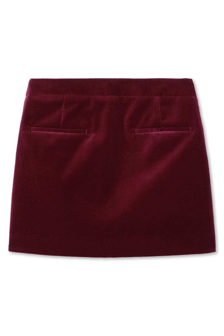 Wren Velvet Miniskirt, Alternate, color, DARK RED
