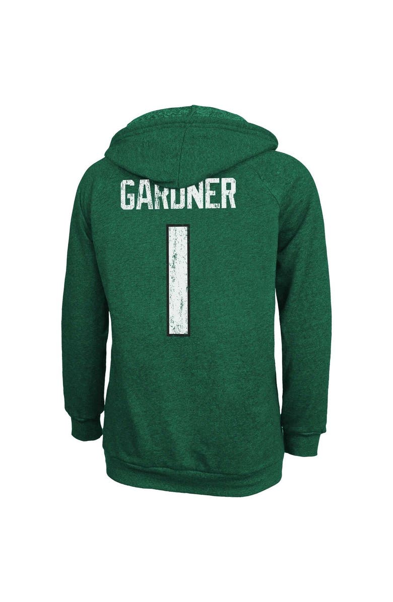 Majestic Threads Women's Majestic Threads Ahmad Sauce Gardner  Heather Green New York Jets Name & Number Tri-Blend Pullover Hoodie, Alternate, color, 