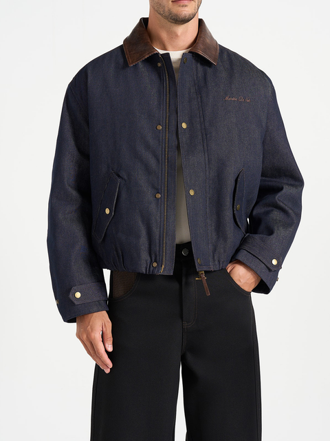 Cameron Unisex Oversized Denim Bomber Jacket