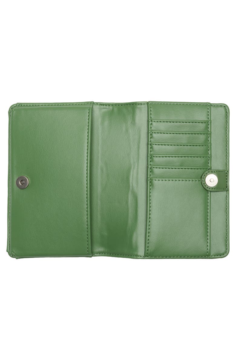 Steve Madden Studded Wallet on a Crossbody Strap, Alternate, color, Wild Green