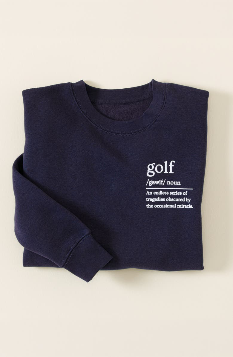 Uncommon Goods The Definition of Golf Sweatshirt, Alternate, color, Navy Blue