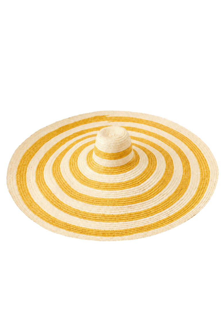 The Solana Oversized Striped Straw Hat, Main, color, Yellow