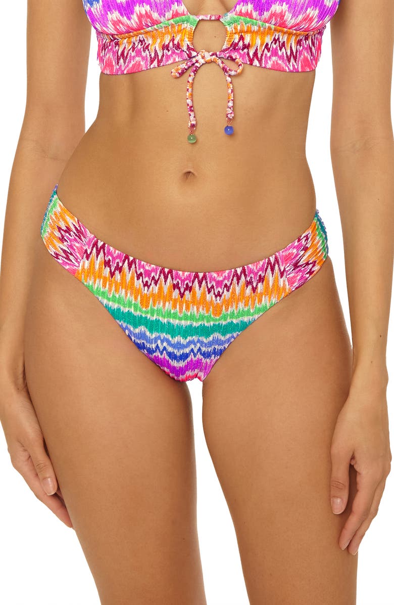 Becca Rio Hipster Bikini Bottoms, Main, color, Pink Multi