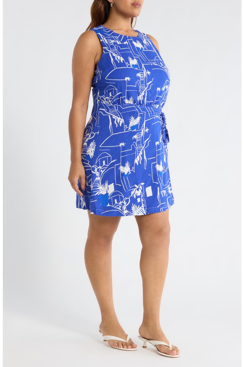 Mims Town Janis Wrap Minidress, Alternate, color, BLUE-WHITE
