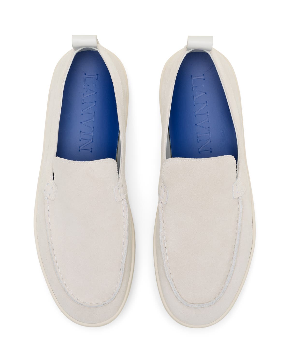 Lanvin Cruiser Moccasins In Suede, Alternate, color, Beige