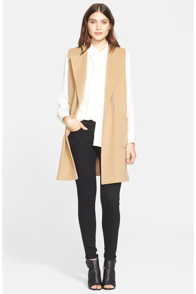 'Edge to Edge' Wool Blend Waistcoat, Alternate, color, CAMEL
