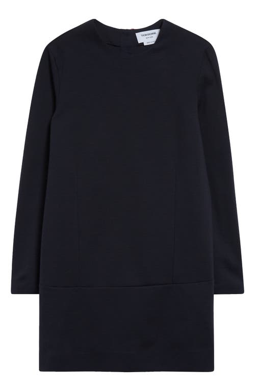 THOM BROWNE THOM BROWNE LONG SLEEVE WOOL BLEND SHIFT DRESS