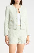 JMCLAUGHLIN Berry Bouclé Collarless Jacket