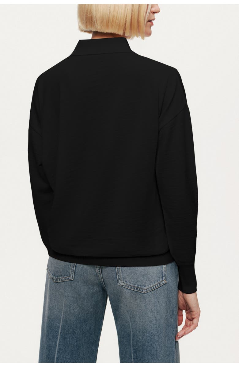 Nocturne Relaxed Polo Knit Sweater, Alternate, color, Black