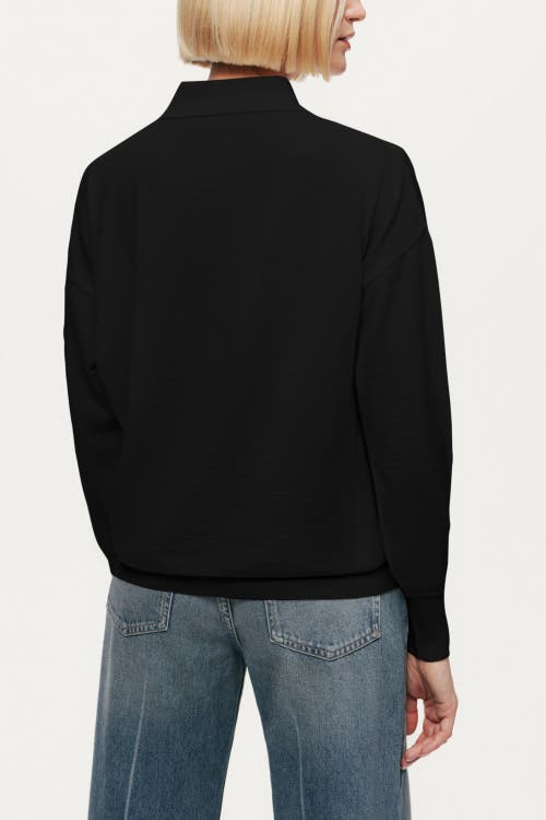 Nocturne Relaxed Polo Knit Sweater In Black