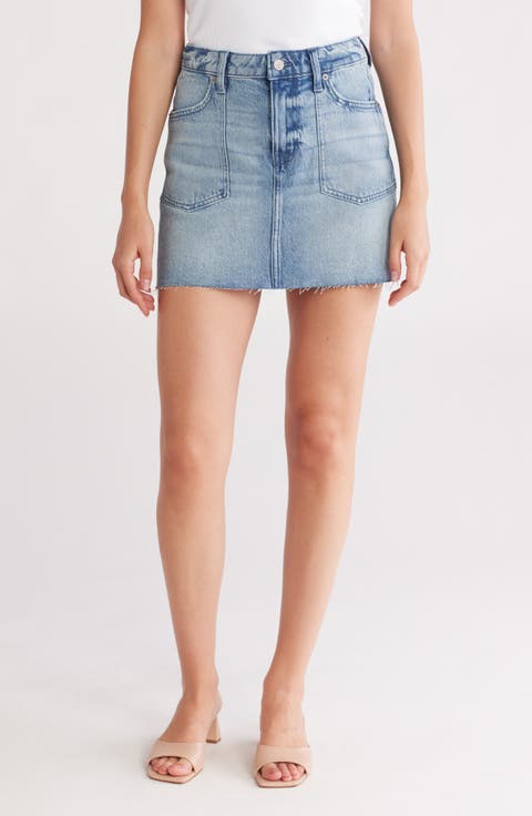 Raw Hem Denim Miniskirt