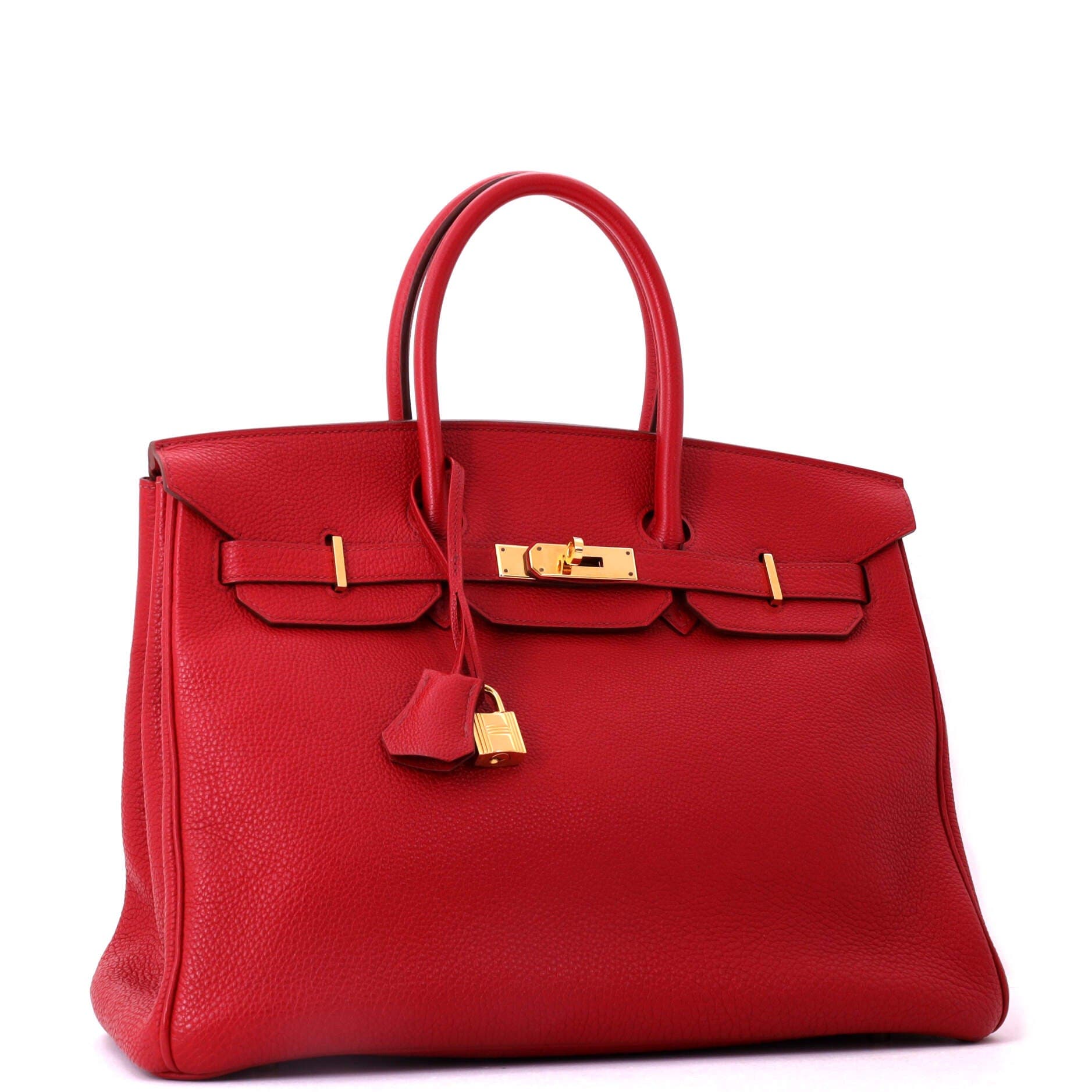 Pre-Owned Hermes Birkin Handbag Red Togo with Gold Hardware 35, Alternate, color, Rouge Garance