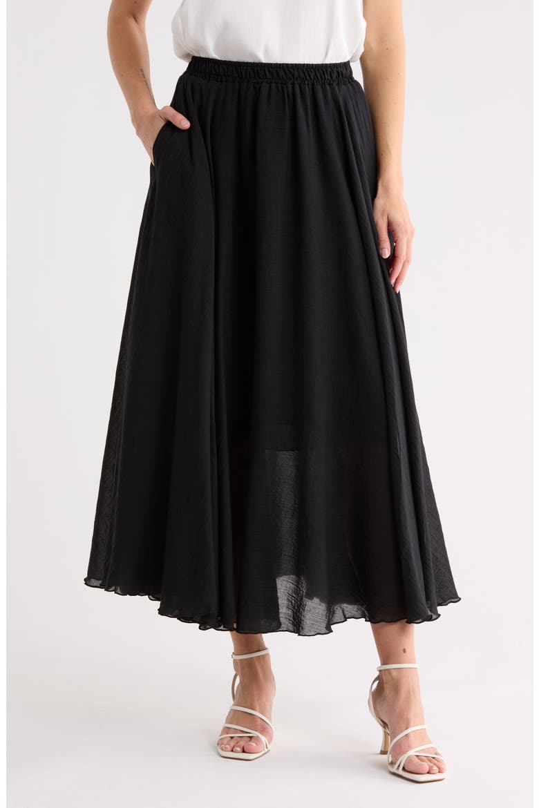Gauze Skirt, Main, color, BLACK