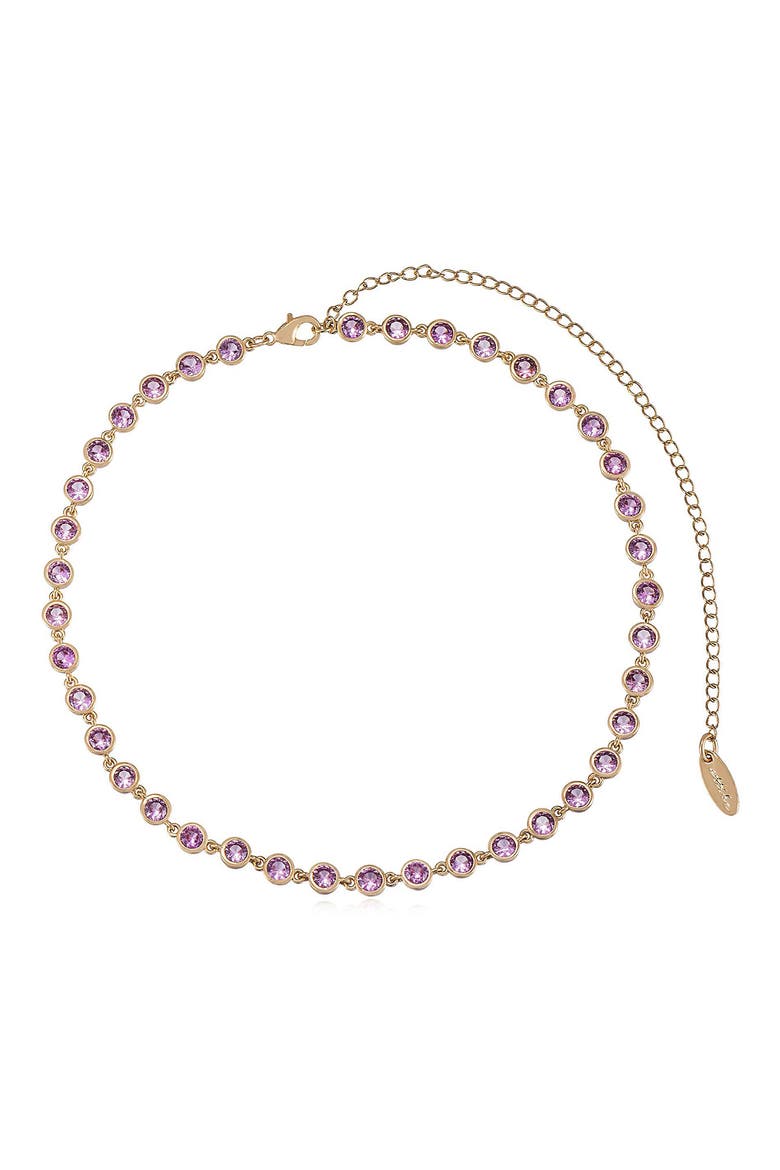 Cubic Zirconia Bezel Necklace, Main, color, PINK