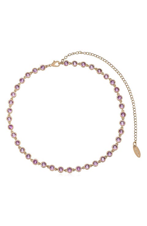 Cubic Zirconia Bezel Necklace