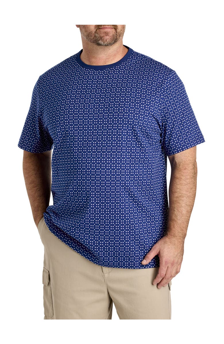 Harbor Bay by DXL Big & Tall Moisture-Wicking Petal Printed T-Shirt, Main, color, Blue Depths
