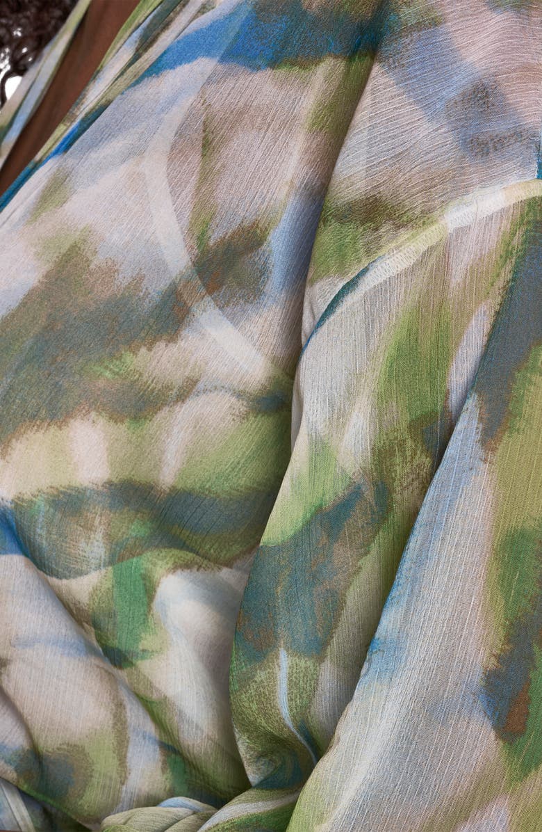 BCBG Faux Wrap Chiffon Dress, Alternate, color, Citrus Twi