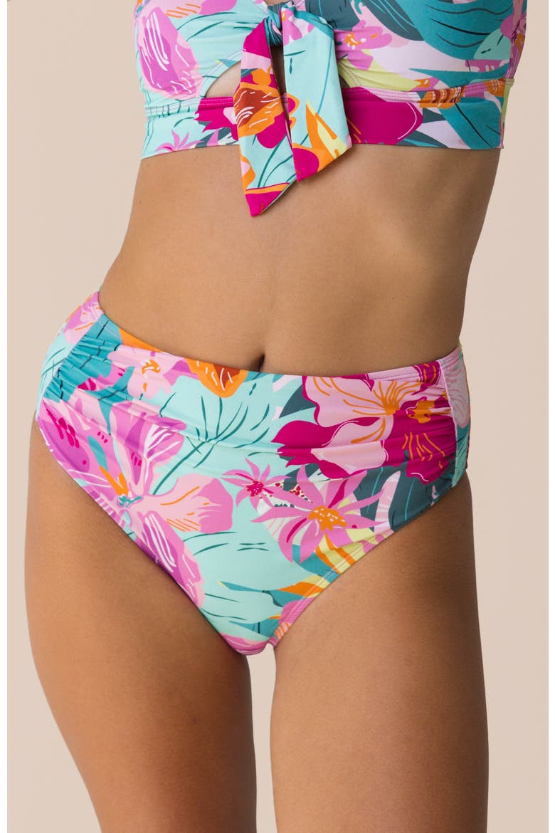 High Leg Ruched Swim Bottom, Main, color, Freedive