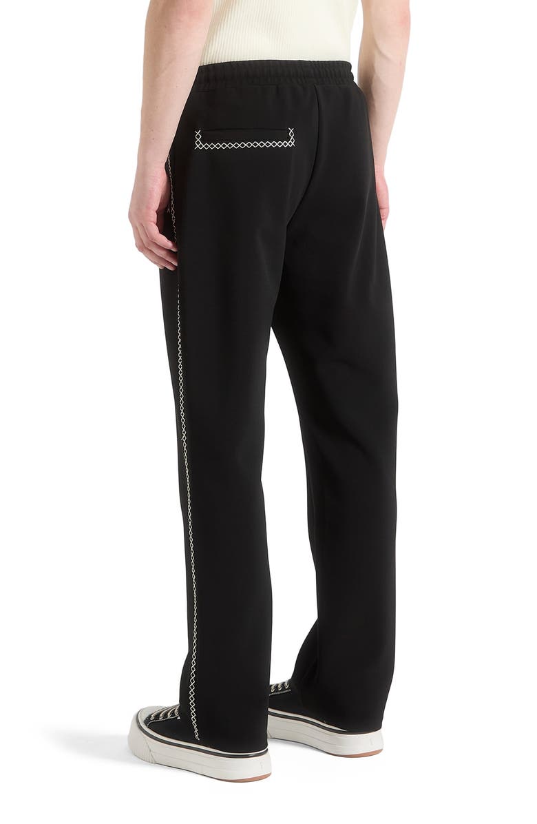 Manière De Voir Gael Contrast Whipstitch Relaxed Track Pants, Alternate, color, Black