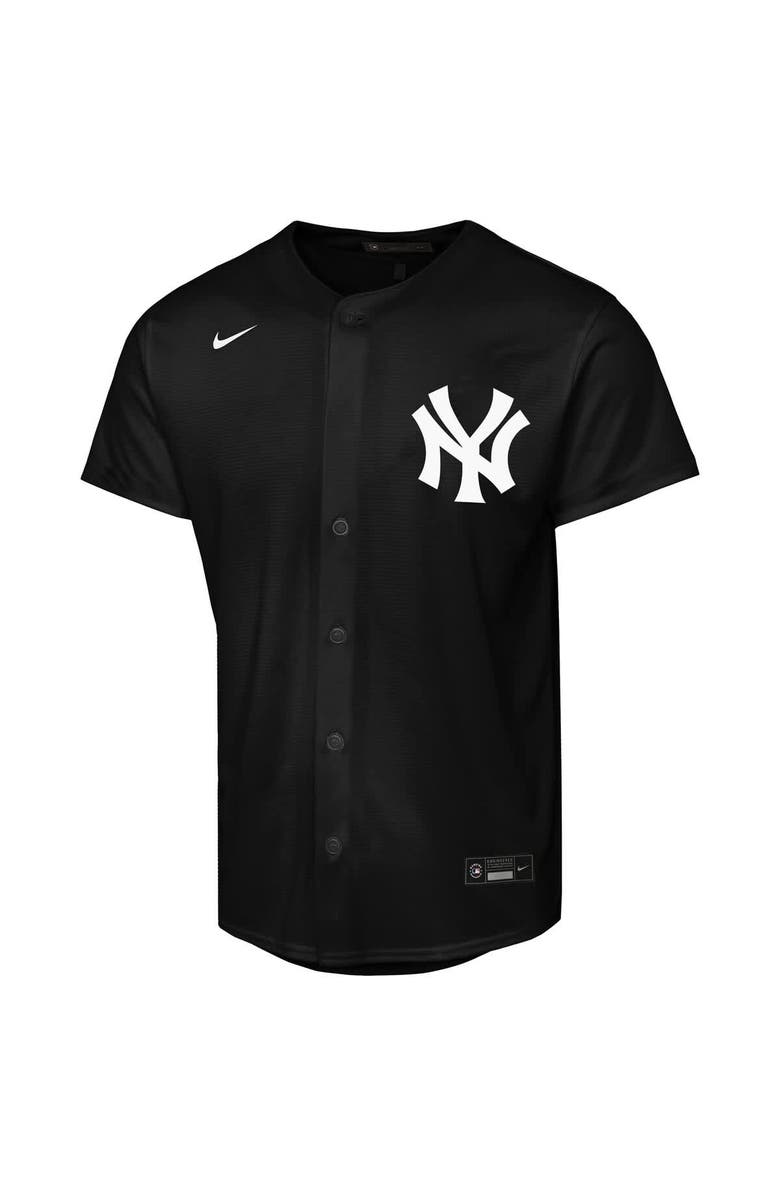 Nike Youth Nike Aaron Judge Black New York Yankees Lights Out Replica Player Jersey, Alternate, color, Black