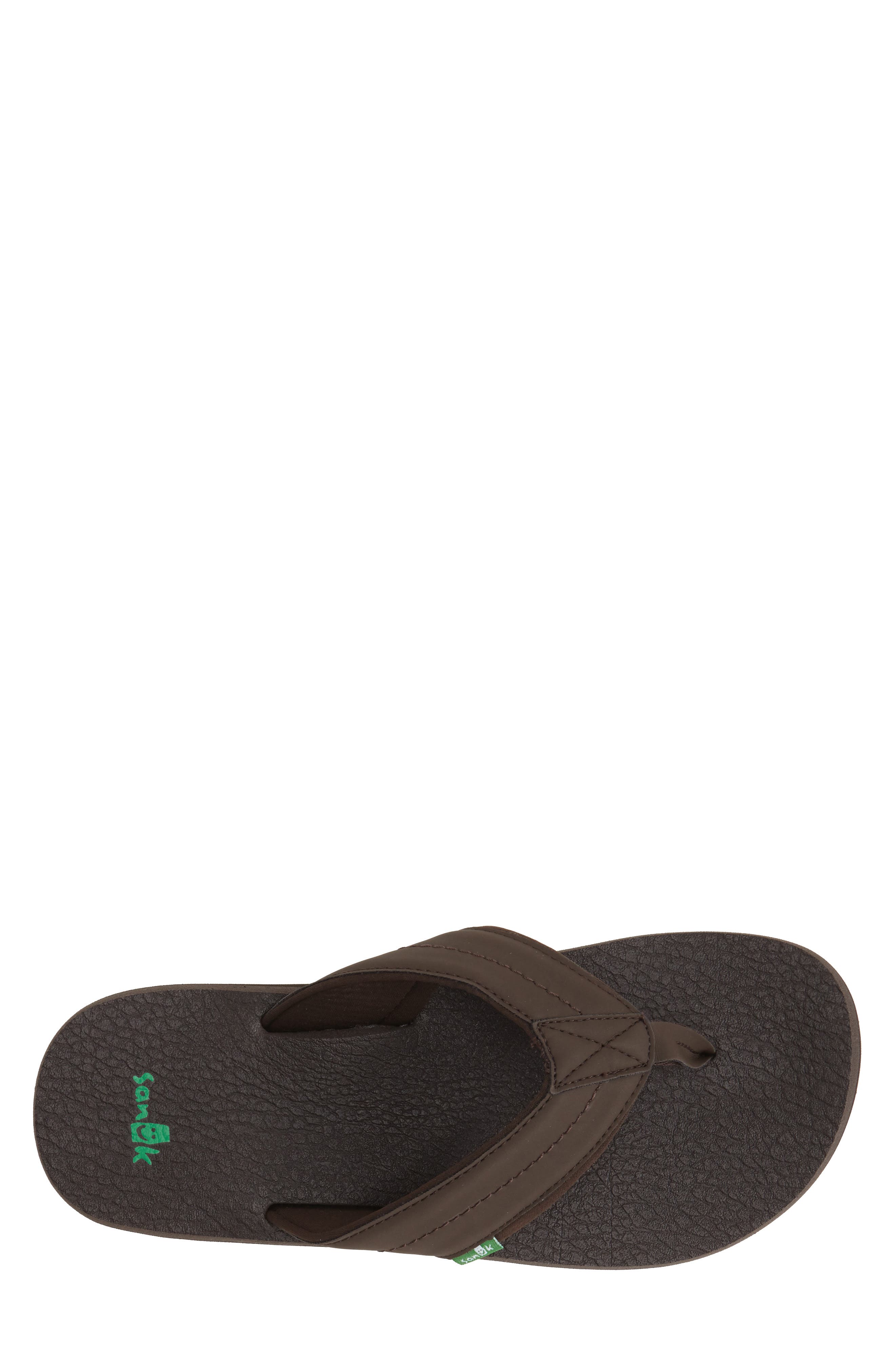Beer Cozy 2 Flip Flop, Alternate, color, BROWN