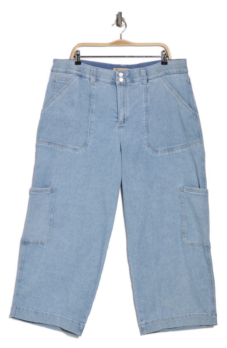 Democracy Crop Wide Leg Carpenter Jeans, Alternate, color, Light Blue