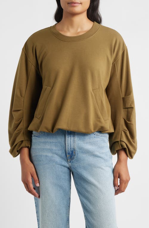 City Blues Pleated Sweatshirt In Green