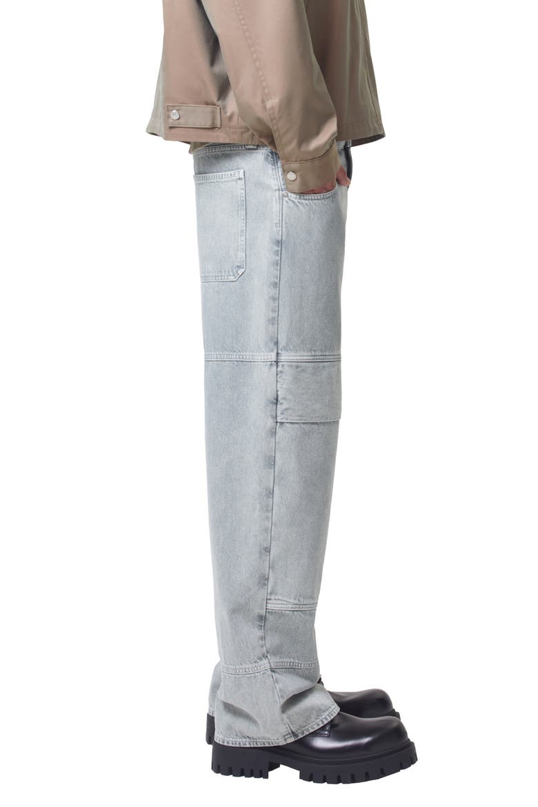 Emery Wide Leg Organic Cotton Utility Jeans, Alternate, color, CONCRETE