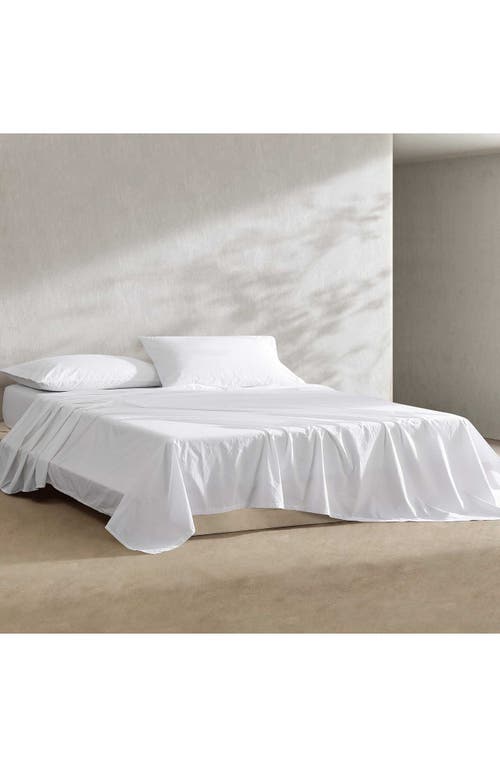 Calvin Klein 200 Thread Count Cotton Percale Twin Sheet Set In White