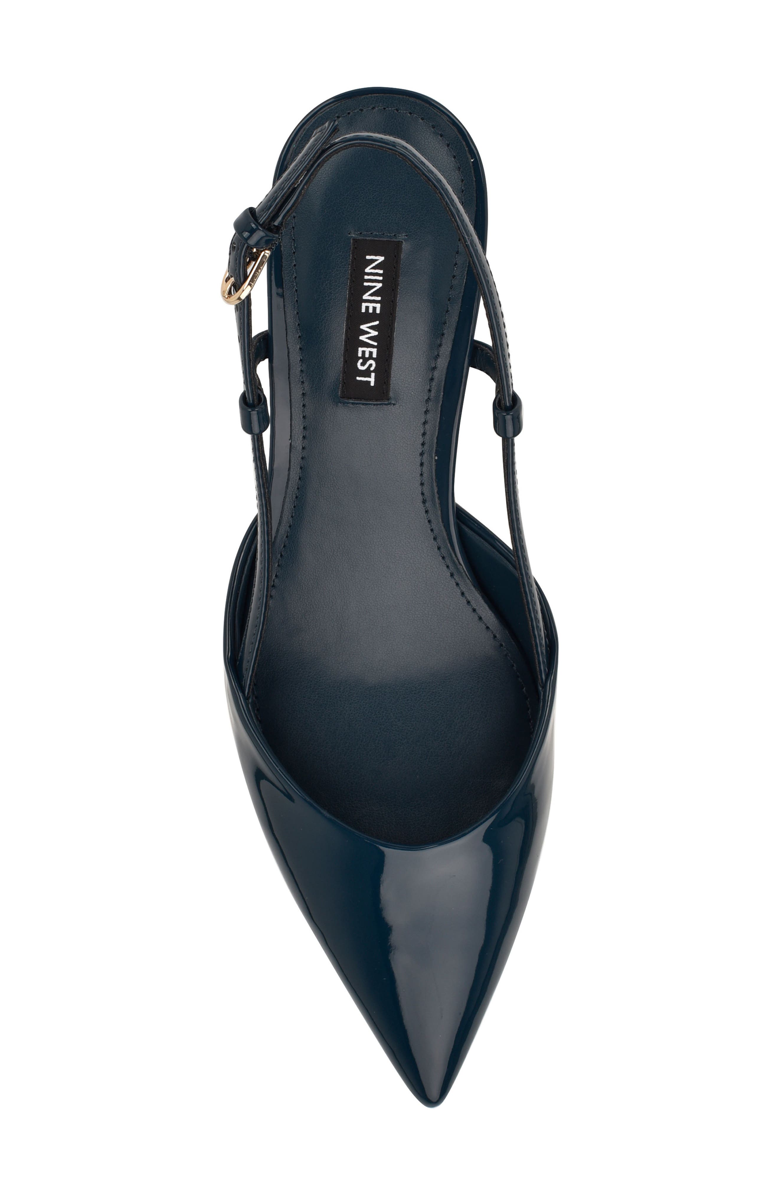 Rhonda Slingback Pointed Toe Kitten Heel Pump, Alternate, color, DARK BLUE