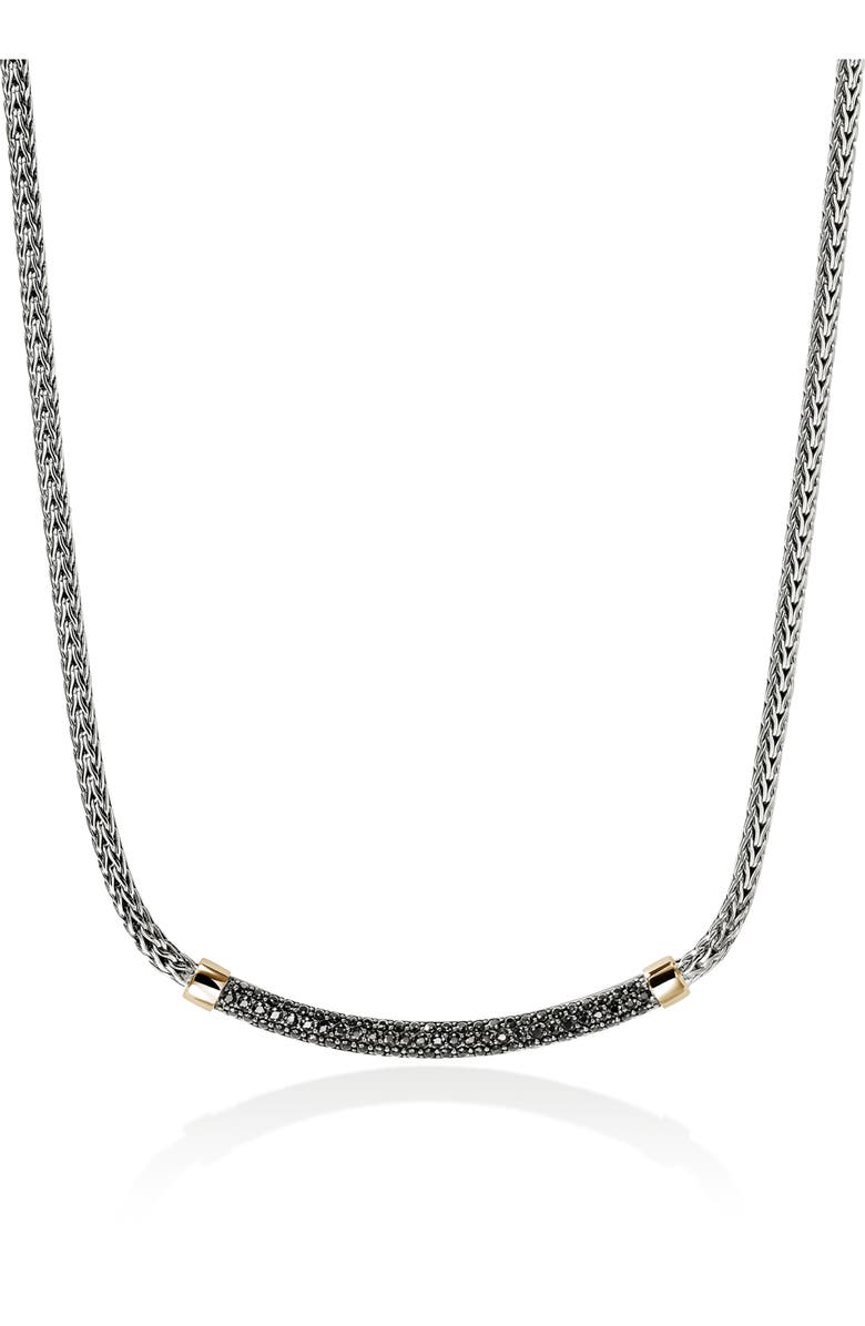 John Hardy JH Essentials Sapphire Pavé Necklace, Main, color, Silver/ Gold/ Black Sapphire