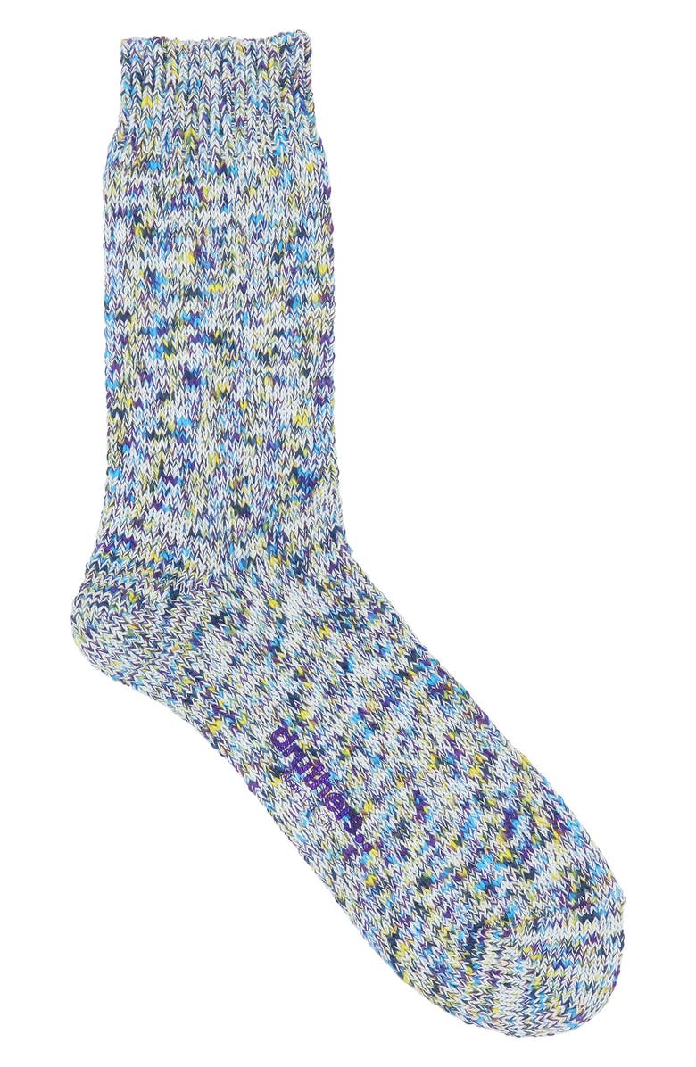 Druthers Tie Dye Yarn Organic Cotton Blend Crew Socks, Main, color, 