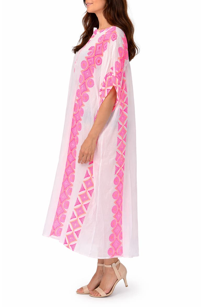 Geometric Cotton Cover-Up, Alternate, color, PINK
