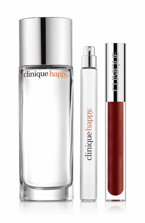Clinique Perfectly Happy Perfume & Lip Gloss Set $142 Value In Transparent