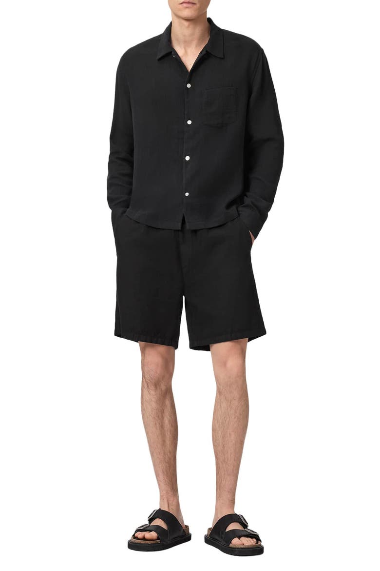 Bale Cotton & Lyocell Button-Up Shirt, Alternate, color, TAP SHOE BLACK