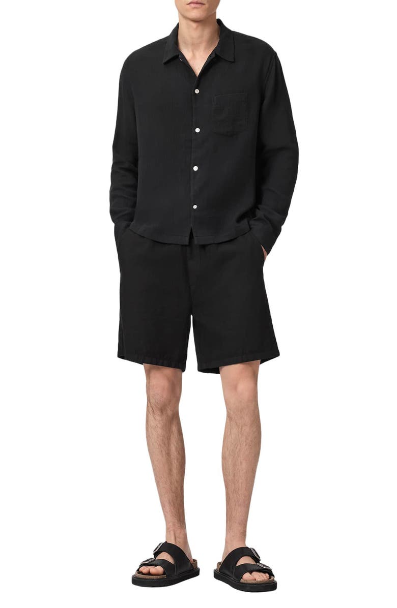 AllSaints Bale Cotton & Lyocell Button-Up Shirt, Alternate, color,