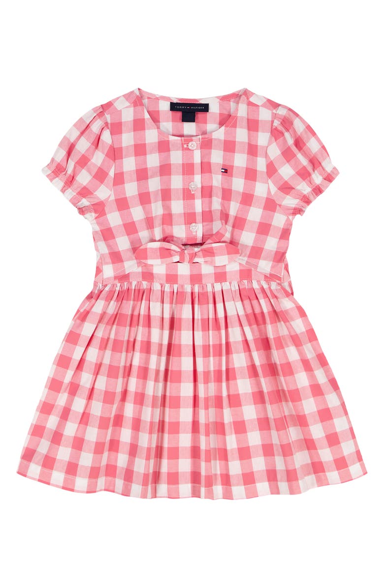 Tommy Hilfiger Kids' Gingham Print Dress, Main, color, Pink