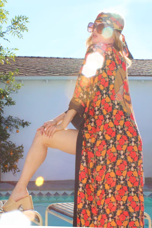 Henelle Silk Bandana In Night Bloom