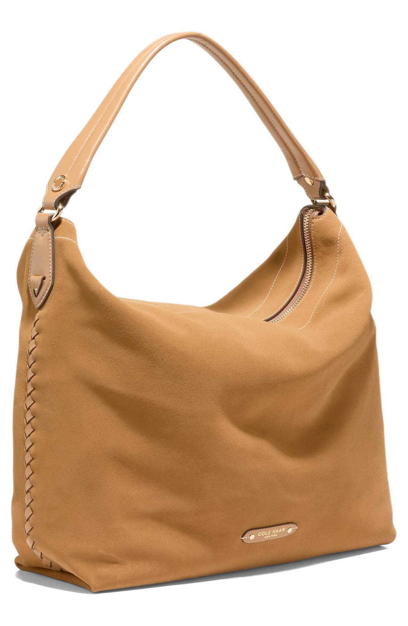 Cole Haan Isabella Leather Hobo Bag, Alternate, color, Ch Golden Honey Suede