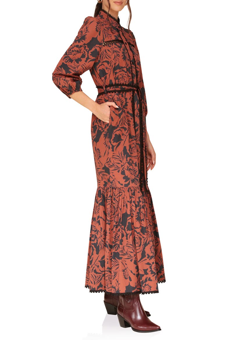 Cotton Poplin Floral Maxi Dress, Alternate, color, 2-TONE FLORAL