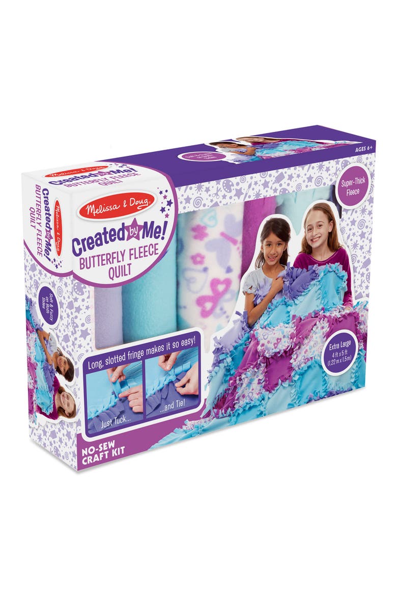 Kids' Created by Me! Butterfly Fleece Quilt Craft Kit, Main, color, 0