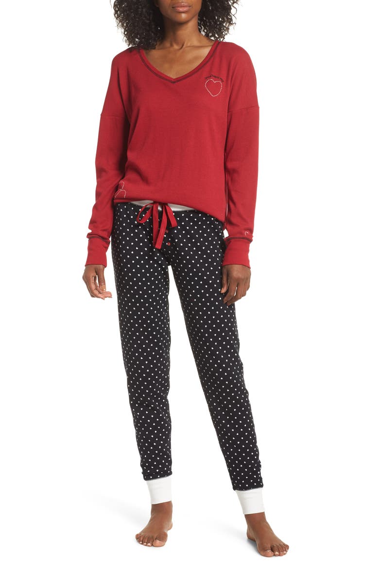 Thermal Pajamas, Main, color, BLACK