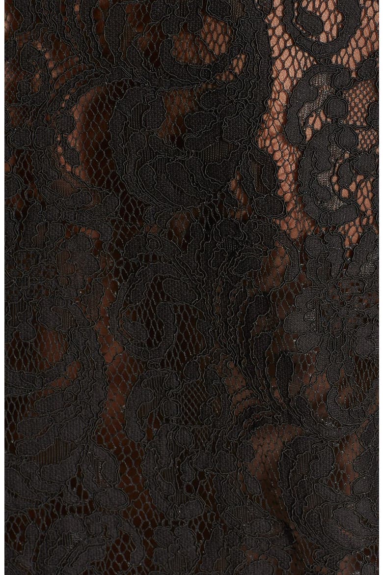 'Tambrel B' Lace Back Asymmetrical Hem Sweater, Alternate, color, CAVIAR