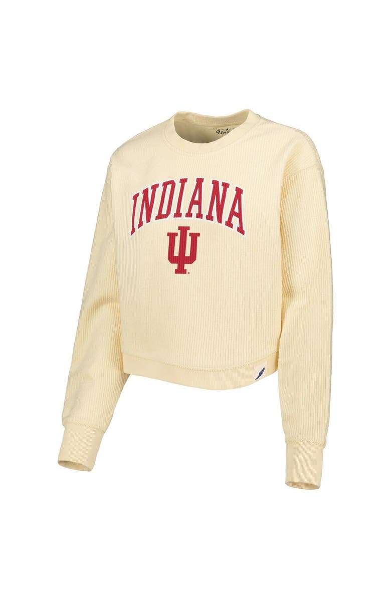 LEAGUE COLLEGIATE WEAR Women's League Collegiate Wear Cream Indiana Hoosiers Classic Campus Corded Timber Sweatshirt, Alternate, color, 