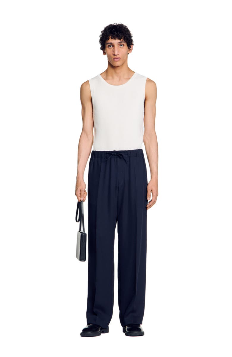SANDRO Elasticated wide-leg trousers, Alternate, color, 