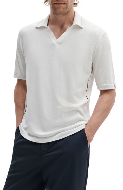 Conrad Silk & Cotton Johnny Collar Polo