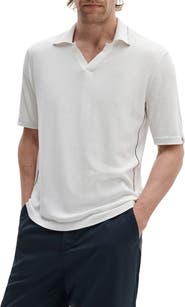 rag & bone Conrad Silk & Cotton Johnny Collar Polo