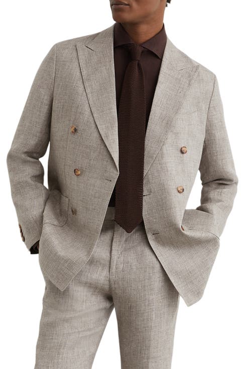 Amore Linen Double Breasted Suit Blazer