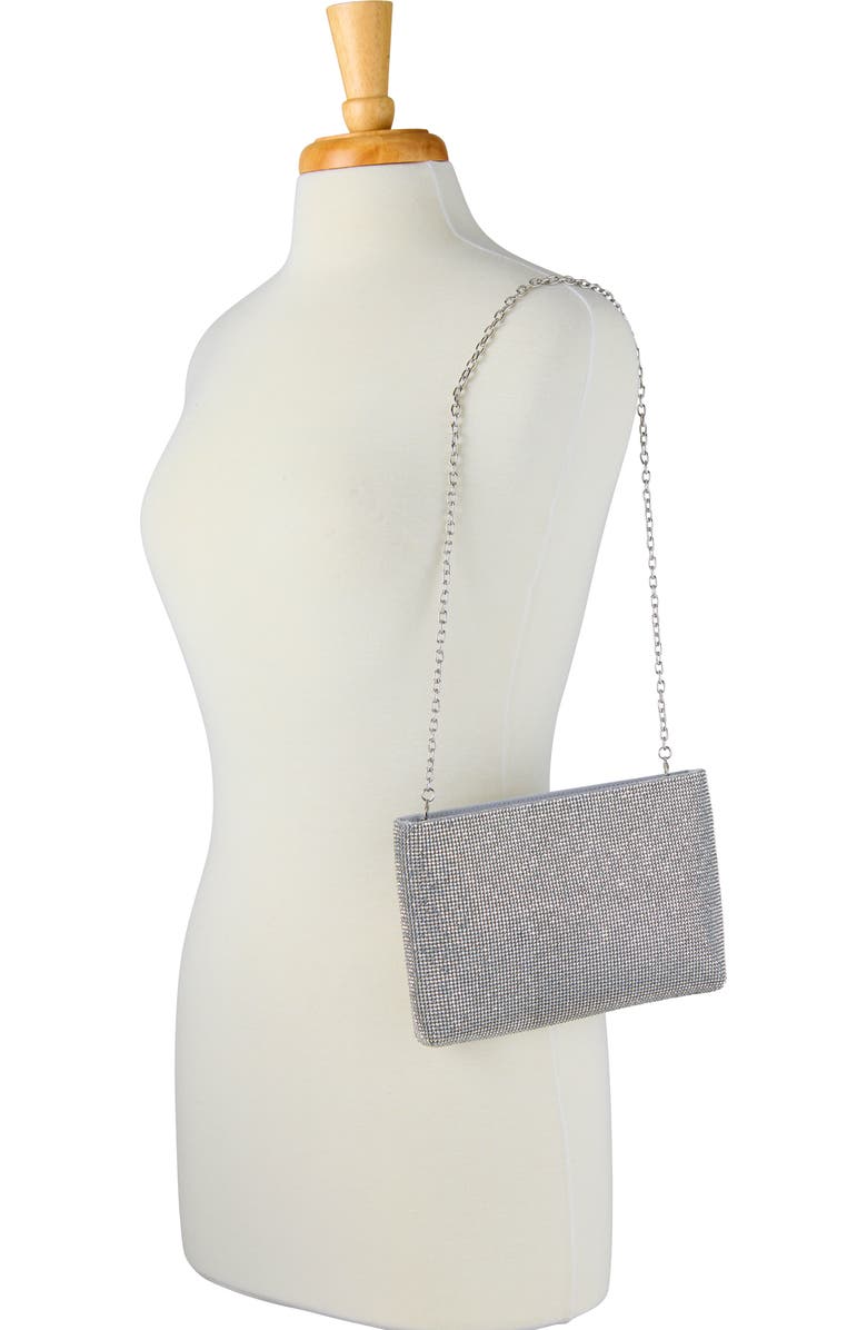 Whiting & Davis Lainey Crystal Clutch, Alternate, color, Pewter Crystal