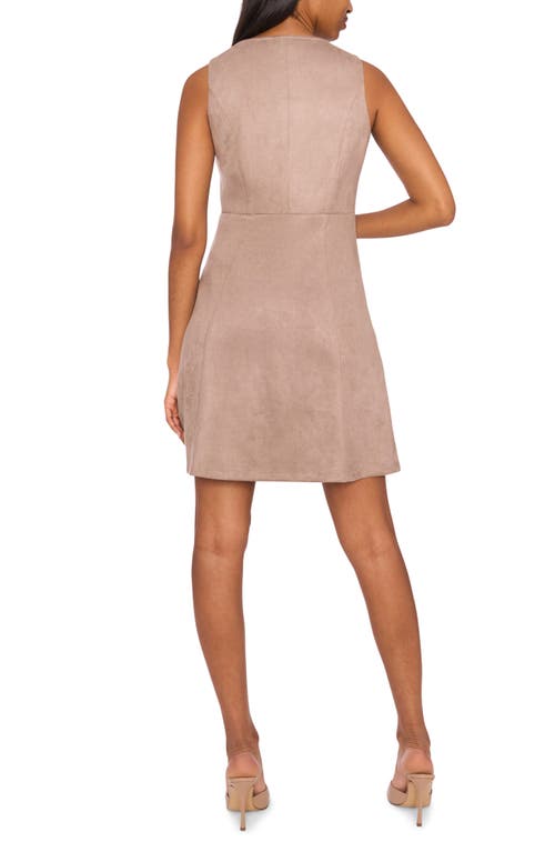 Halogenr Halogen(r) Zip Front Sleeveless Minidress In Neutral